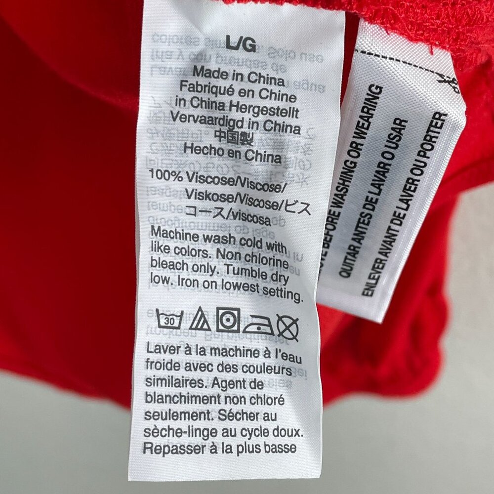 NEW J Crew Womens Large Red Blouse Viscose Long‎ Sleeve Shirt Top - Picture 5 of 9